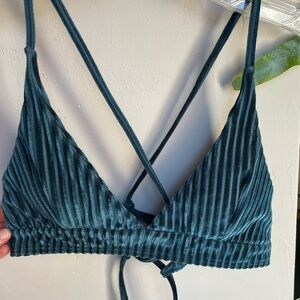 Ribbed velvet swim top
